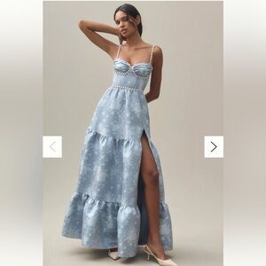 V. Chapman Lucetta Corset Tiered Maxi Dress